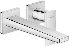 Baterie lavoar cu montaj pe perete, Hansgrohe, Metropol, pipa 22.5 cm, crom