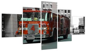 Tablou cu mașina de pompieri (125x70 cm), în 40 de alte dimensiuni noi