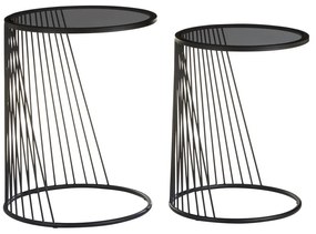 Măsuțe auxiliare 2 buc. rotunde cu blat din sticlă ø 41 cm Trento – Premier Housewares