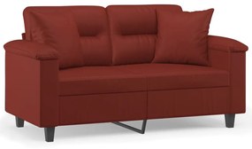 3153297 vidaXL Canapea 2 locuri, perne&pernuțe roșu vin 120 cm piele ecologică