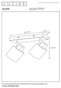 Lucide ALION 17999/02/30 - Lampă spot 2xE14/25W/230V