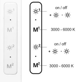 Lampă LED dimabilă de masă Ecolite LU19WT-BI SPACE LED/8W + LED/11W/230V alb