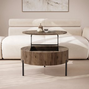 Mazzoni FRIDA Nuc Elegant – MĂSUȚĂ DE CAFEA MODERNĂ CU BLAT RABATABIL ȘI SPAȚIU DE DEPOZITARE