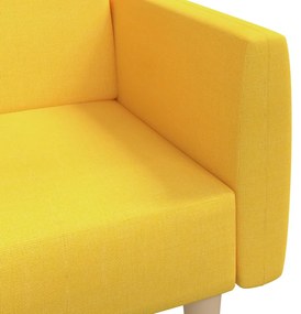Canapea extensibila cu 2 locuri, galben, material textil Galben, Fara suport de picioare