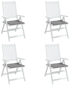 Perne scaun de gradina, 4 buc., gri, 50x50x3 cm, textil 4, Gri, 50 x 50 x 3 cm
