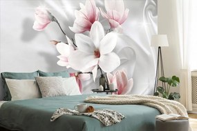 Tapet magnolie albă