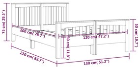 Cadru de pat, 120x200 cm, lemn masiv de tec 120 x 200 cm