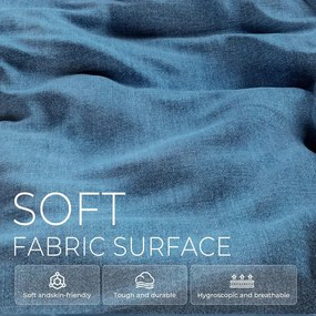 ErgoRelax Pro JD– Scaun Gaming Ergonomic, Masaj Lombar si Incalzire, Spătar Rabatabil 155°, Suport picioare, Material textil, Albastru/Negru