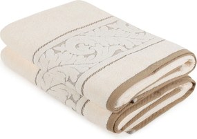 Set 2 prosoape baie SULTAN, crem, bumbac, 70x140 cm