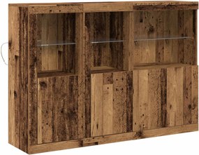 vidaXL Bufet LED Lemn vechi 142,5 x 37 x 100 cm Lemn compozit