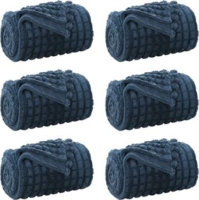 vidaXL Pături de aruncat 6 pcs Albastru marin 240 x 220 cm Molton