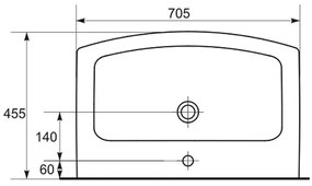 Lavoar suspendat Cersanit, Easy, 70 cm, alb