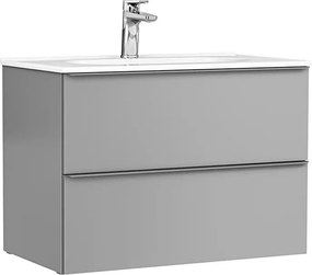 Set dulap baza suspendat Gala Shona gri 2 sertare cu lavoar Klea 80 cm