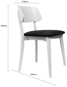 Scaun de sufragerie EZRA alb/negru