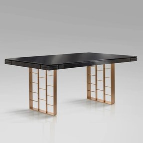 Masa dining design LUX Vita 240cm gri antracit/ auriu roz