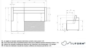 Colțar modular crem extensibil/cu spațiu de depozitare (cu colț pe partea stângă) Lulu – Miuform