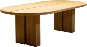 Masa dining ovală de exterior din lemn masiv de tec, L 250 cm, „Atlas”