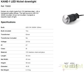 SPOT LED INCASTRABIL DE EXTERIOR KANE-1 70660