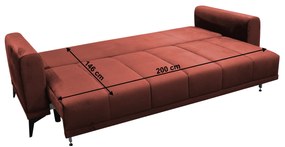 Canapea extensibilă, teracota, GRACE BIG SOFA