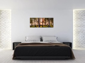 Tablou cu pomi lângă lac (120x50 cm)