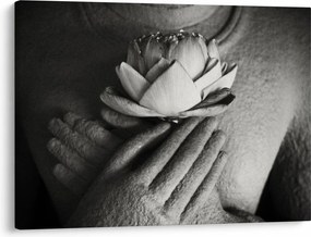 Tablou - Lotus în mâinile lui Buddha (70x50 cm)