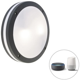 Lampă de perete și plafon inteligent gri închis inclusiv Wi-Fi A60 - Glow