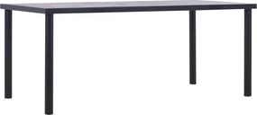 vidaXL Masă de bucătărie, negru & gri beton, 180 x 90 x 75 cm, MDF