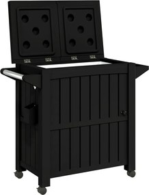 vidaXL Coș de servire 3 în 1, negru, polipropilenă