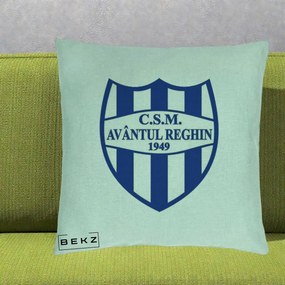 Perna Personalizata CSM Avantul Reghin 1949, 40x40 cm, Verde Menta, Husa Detasabila, Perna Inclusa, BEKZ®