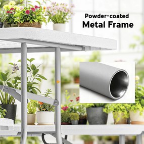 Outsunny Set Masă de Camping Pliabilă cu 2 Scaune, 180x74x74 cm, Alb | Aosom Romania