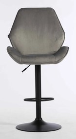 HR350W Scaun Gray din Catifea Bază Neagră