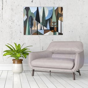 Tablou - Abstracție geometrică naturală II. (70x50 cm)
