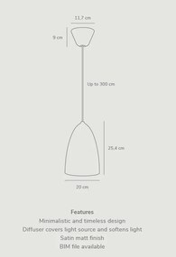 Lustra, Pendul modern design minimalist Nexus 2.0, alb 2020583001 DFTP