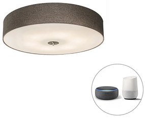 Plafoniera inteligentă taupe 70 cm cu 6 becuri WiFi A60 - Drum Jute