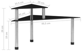 Raft de bucatarie negru, 49,5x35x26 cm, sticla securizata Negru