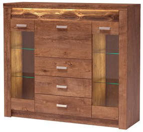 Vitrină Indie 08 (cu iluminat LED) (Arin deschis). 1057772
