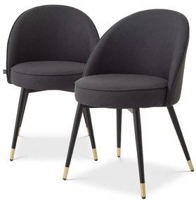 Set de 2 scaune design LUX Cooper, piele sintetica gri