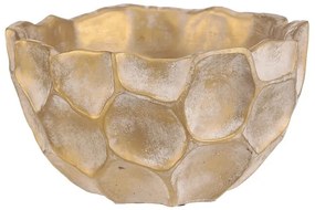 Vase de beton pentru flori Plástev - vas rotund,mărimea M, bej-auriu