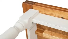 Masa extensibila, L160(290) 90 H80 cm, alb antic nuc antichizat, lemn masiv