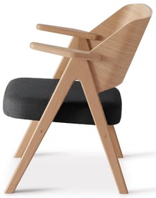 Fotoliu din lemn de stejar Findahl Hammel Me Tube, gri închis