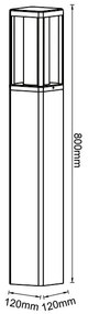 Stalp iluminat exterior IP65 NEVADA gri H-80cm, MA-8901