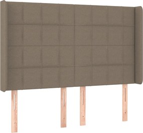 vidaXL Tăblie de pat cu aripioare gri taupe 147x16x118/128 cm textil