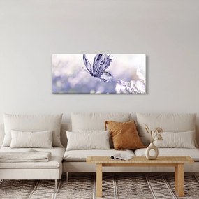Tablou - Fluture și lavandă (120x50 cm)