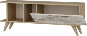 Comoda TV, Hanah Home, Liberty, 120x30x45 cm, Stejar safir / marmură