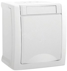 Priza simpla cu impamantare IP54 Pacific Panasonic, PT, alb