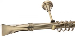 Galerie simpla Swing teava striata aur antic 25mm (Alege marime: 200 cm)