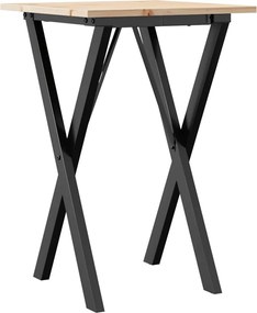 vidaXL Masă de bucătărie, cadru X, 50x50x75 cm lemn masiv pin și Oţel