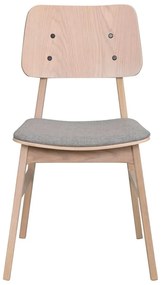 Scaun de dining cu șezut gri deschis Rowico Nagano, maro deschis