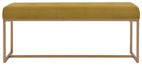 247561 vidaXL Bancă, muștar, 120 cm, catifea