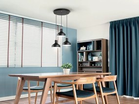 Lustra suspendata din metal design moderm Irias 3L negru/cupru